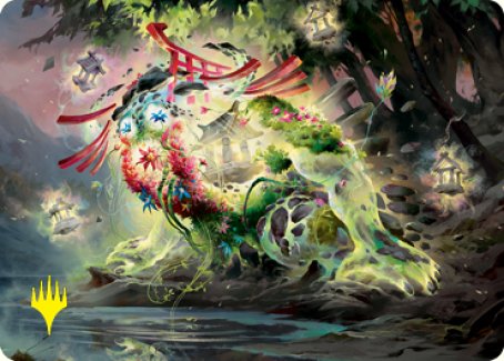 Go-Shintai of Life's Origin Art Card (Gold-Stamped Signature) [Kamigawa: Neon Dynasty Art Series] (ANEO 26)