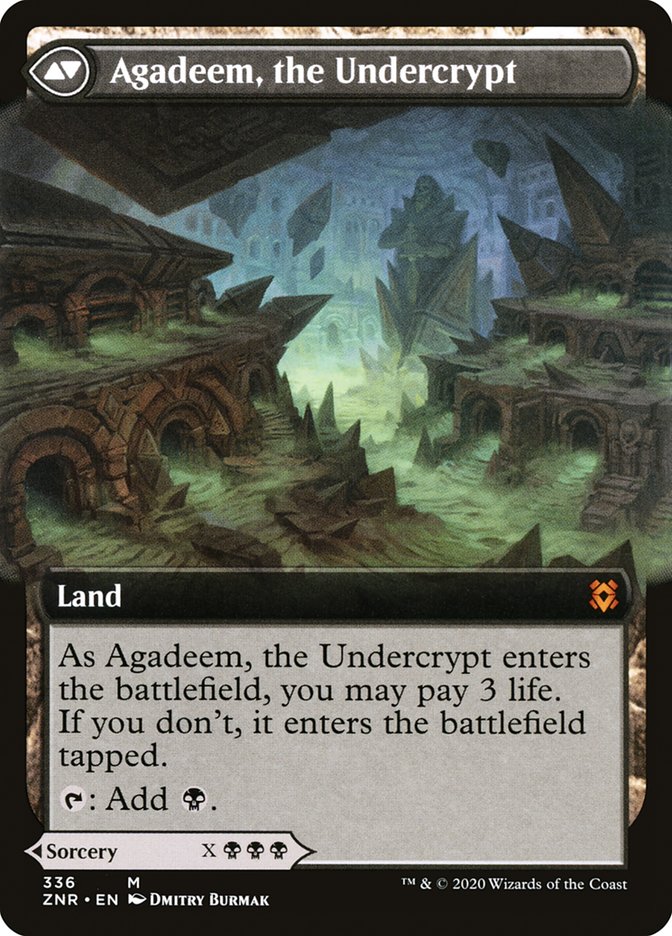 Agadeem's Awakening // Agadeem, the Undercrypt (Extended Art) [Zendikar Rising] (ZNR 336)