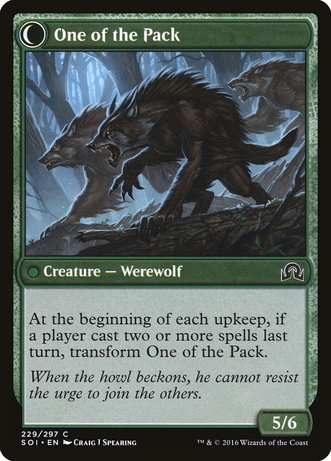 Solitary Hunter // One of the Pack [Shadows over Innistrad] (SOI 229)