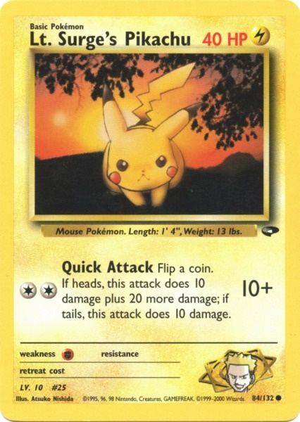 Lt. Surge's Pikachu (84/132) [Gym Challenge]