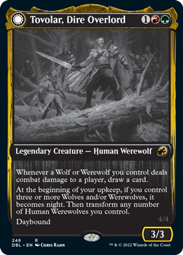 Tovolar, Dire Overlord // Tovolar, the Midnight Scourge [Innistrad: Double Feature] (DBL 246)