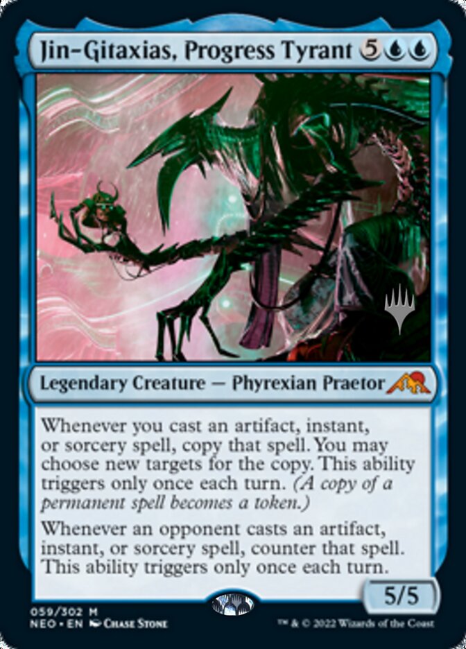 Jin-Gitaxias, Progress Tyrant (Promo Pack) [Kamigawa: Neon Dynasty Promos] (PNEO 59)
