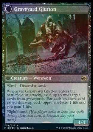 Graveyard Trespasser // Graveyard Glutton [Innistrad: Midnight Hunt Prerelease Promos] (PMID 104)
