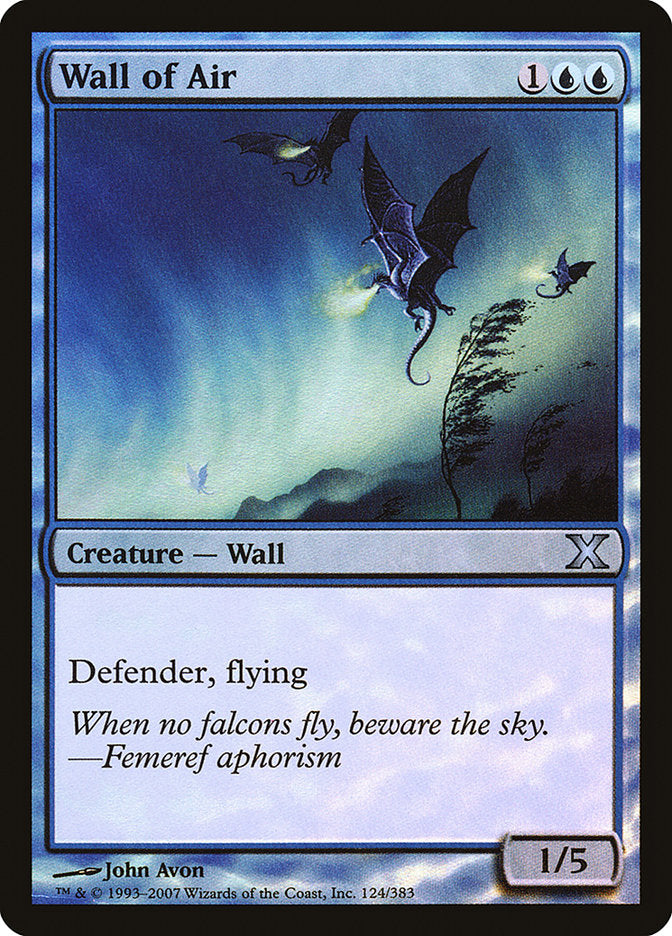 Wall of Air (Premium Foil) [Tenth Edition] (10E 124)