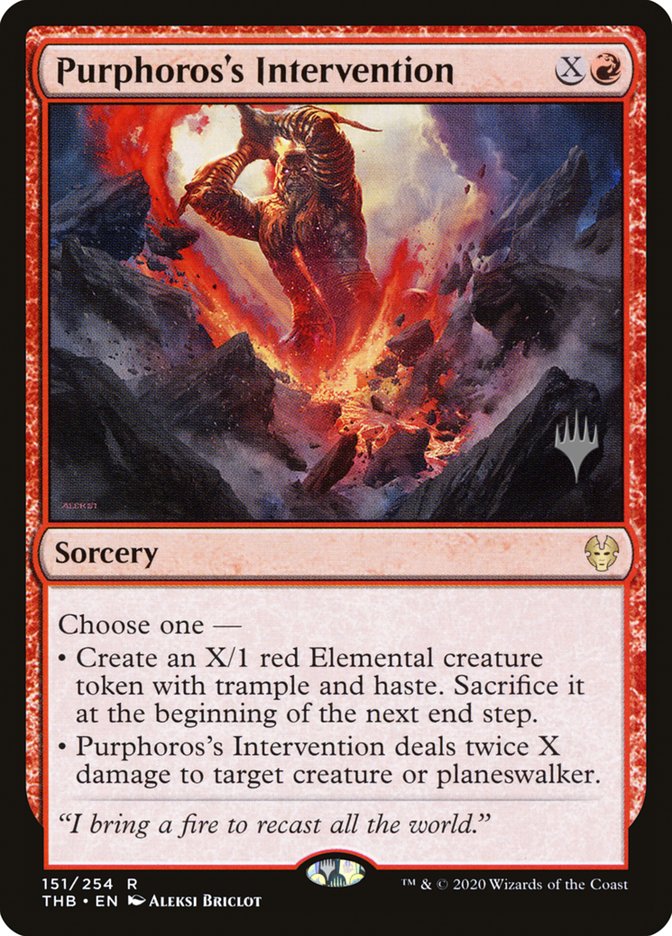 Purphoros's Intervention (Promo Pack) [Theros Beyond Death Promos] (PTHB 151P)