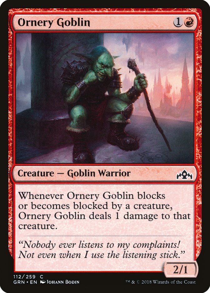 Ornery Goblin [Guilds of Ravnica] (GRN 112)