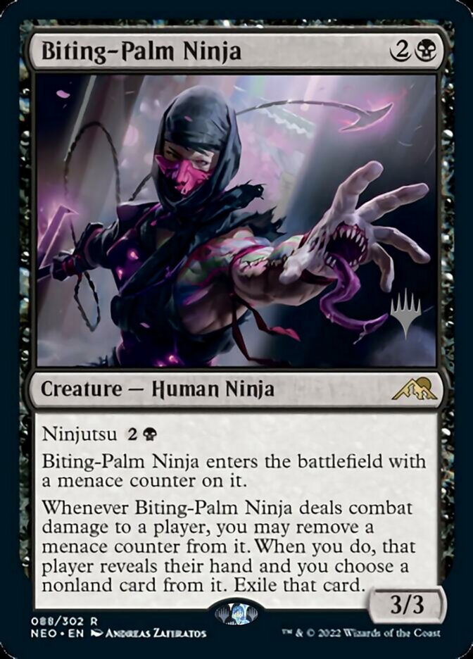 Biting-Palm Ninja (Promo Pack) [Kamigawa: Neon Dynasty Promos] (PNEO 88)