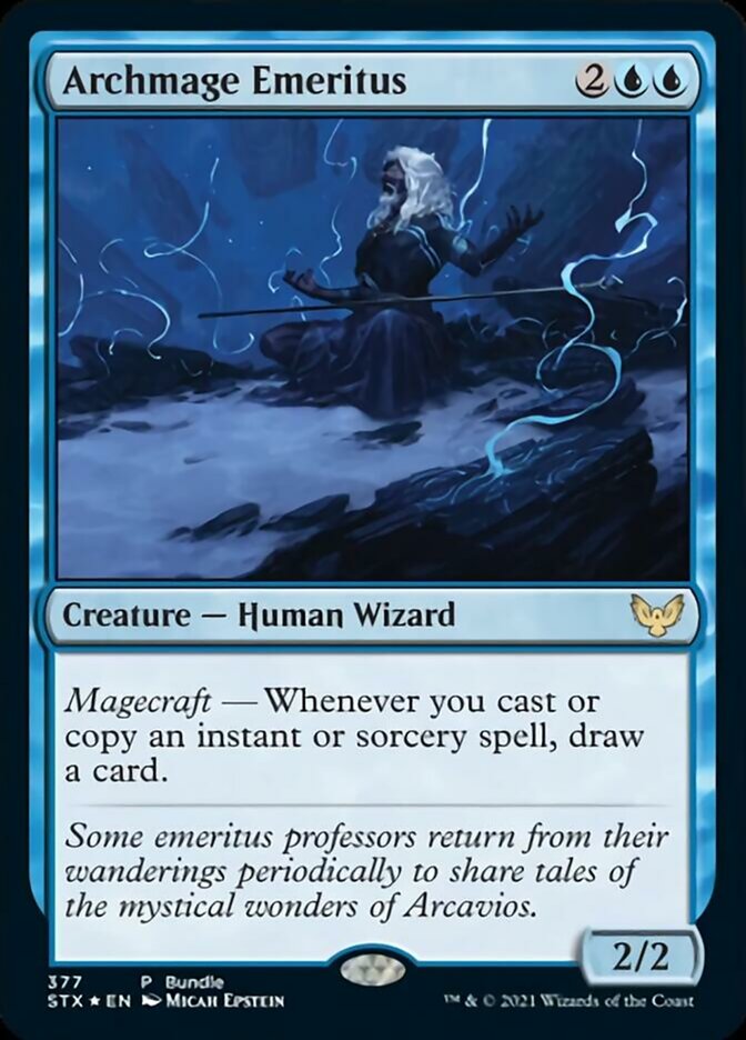 Archmage Emeritus (Bundle) [Strixhaven: School of Mages Promos] (PSTX 377)