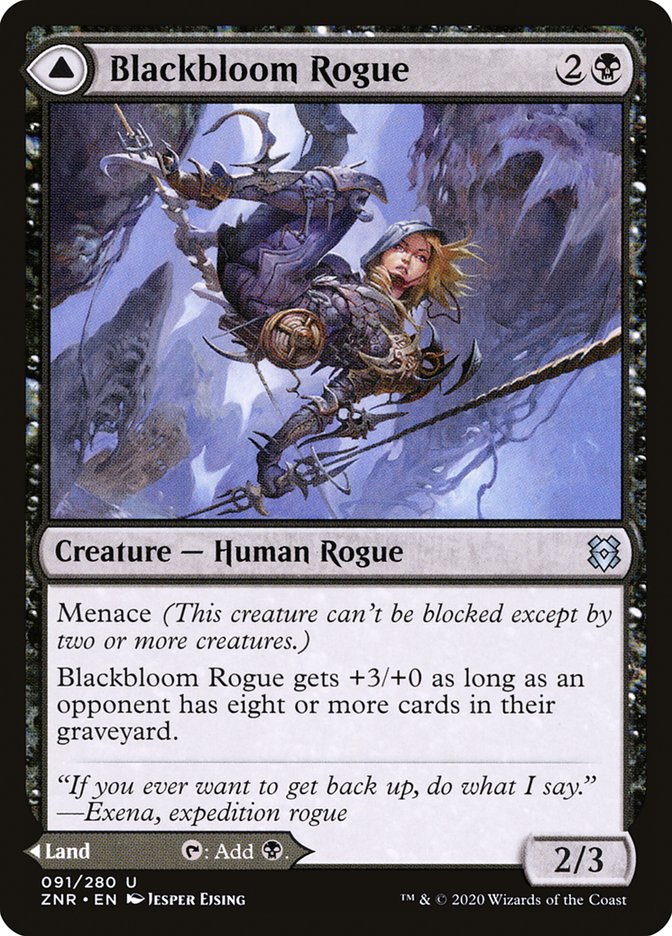 Blackbloom Rogue // Blackbloom Bog [Zendikar Rising] (ZNR 91)