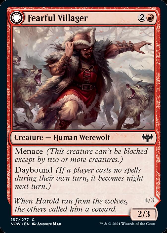 Fearful Villager // Fearsome Werewolf [Innistrad: Crimson Vow] (VOW 157)