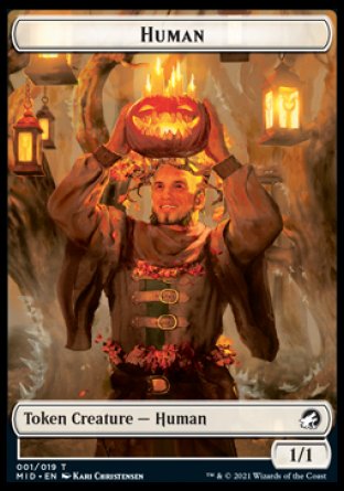 Human // Teferi, Who Slows the Sunset Emblem Double-sided Token [Innistrad: Midnight Hunt Tokens] (TMID 1)