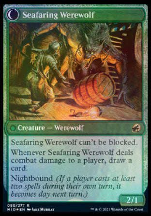Suspicious Stowaway // Seafaring Werewolf [Innistrad: Midnight Hunt Prerelease Promos] (PMID 80)
