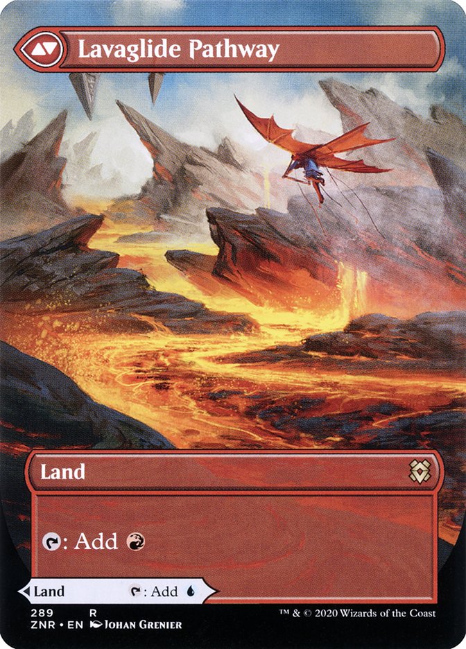 Riverglide Pathway // Lavaglide Pathway (Borderless) [Zendikar Rising] (ZNR 289)