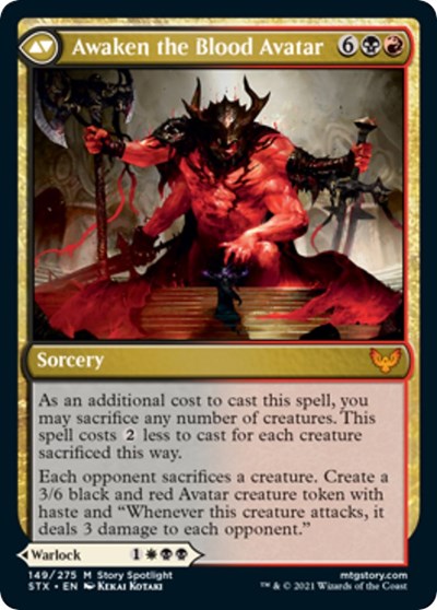 Extus, Oriq Overlord // Awaken the Blood Avatar [Strixhaven: School of Mages Prerelease Promos] (PSTX 149)