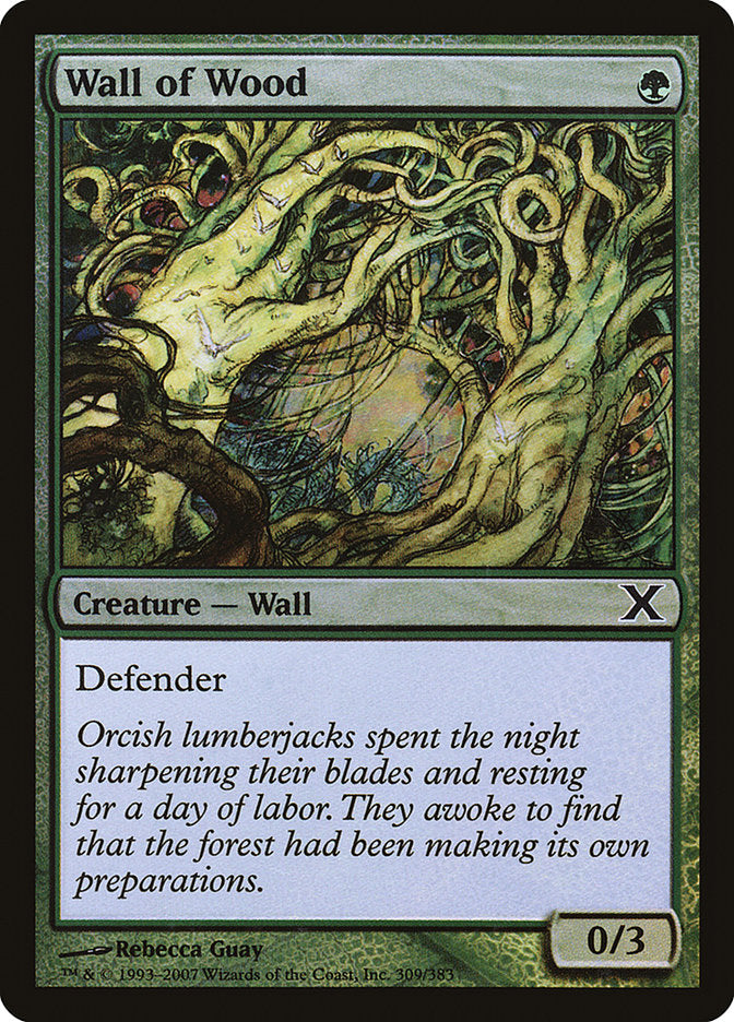 Wall of Wood (Premium Foil) [Tenth Edition] (10E 309)