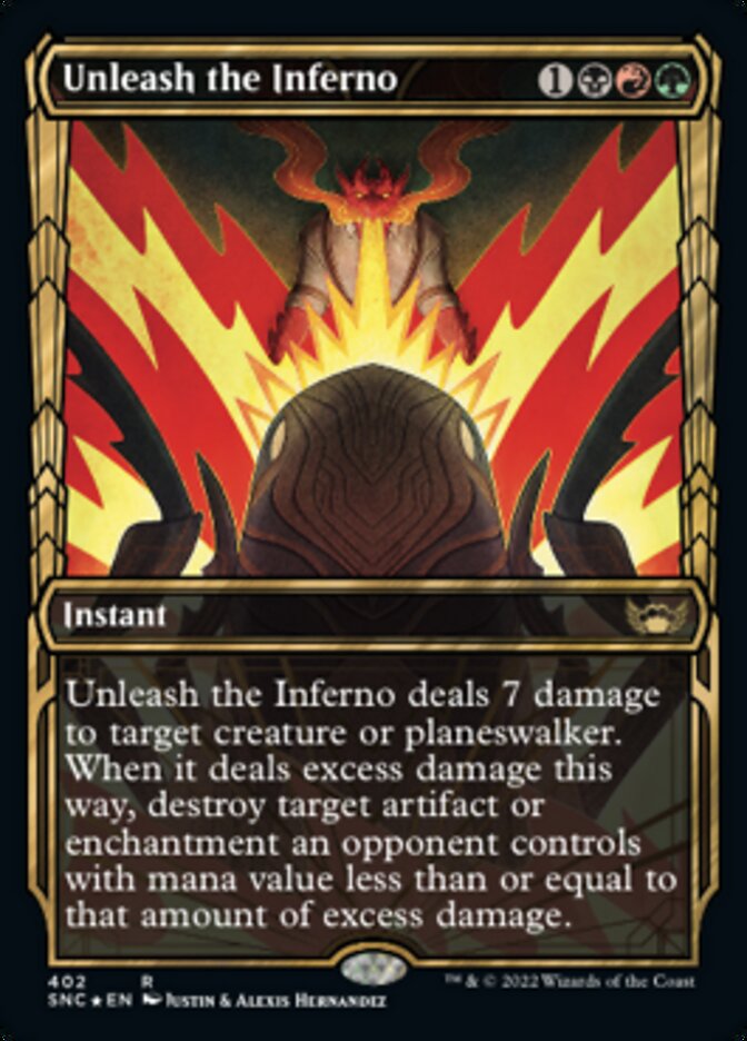 Unleash the Inferno (Showcase Golden Age Gilded Foil) (SNC 402)