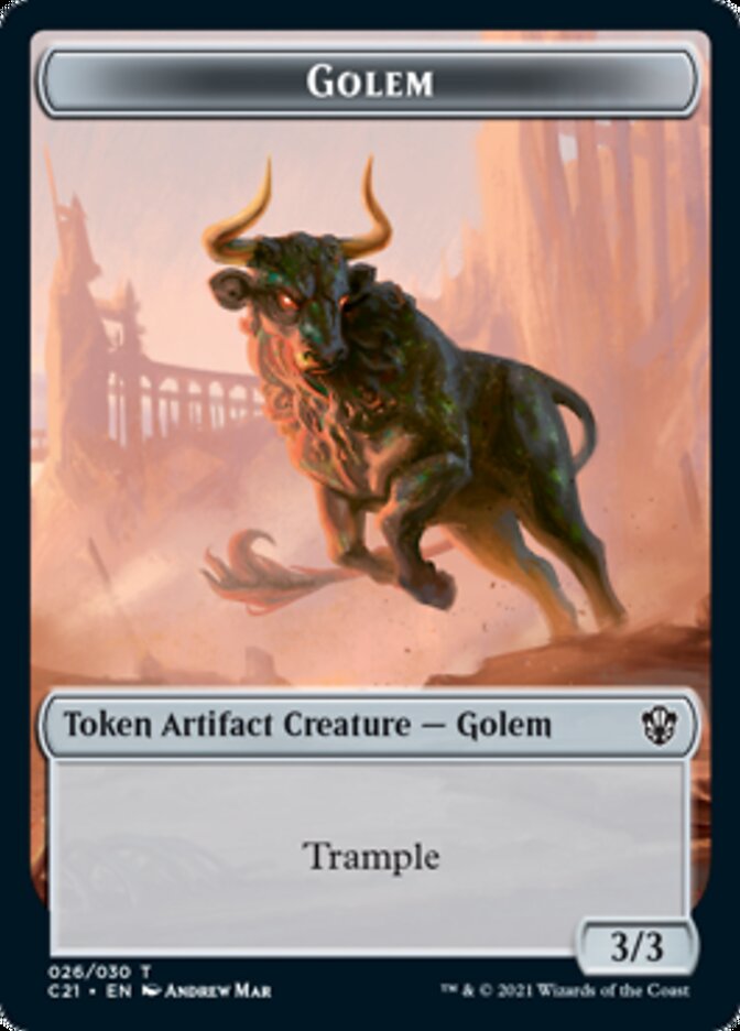 Golem // Thopter Token (026/030) [Commander 2021 Tokens] (TC21 026 // 030)