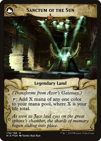 Azor's Gateway // Sanctum of the Sun (Prerelease) [Rivals of Ixalan Prerelease Promos] (PRIX 176S)