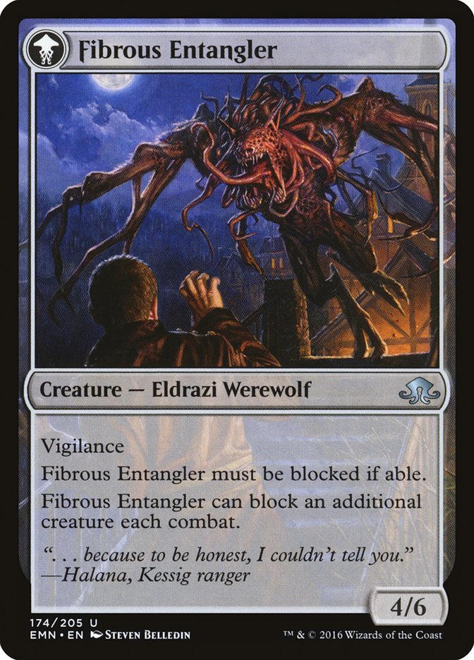 Tangleclaw Werewolf // Fibrous Entangler [Eldritch Moon] (EMN 174)