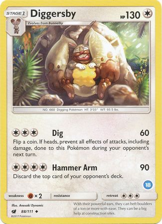 Diggersby (88/111) [Sun & Moon: Trainer Kit - Alolan Sandslash & Alolan Ninetales]
