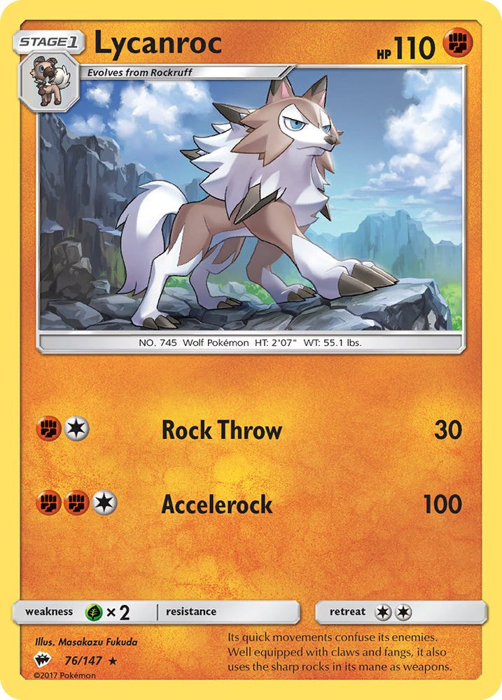 Lycanroc (SM Burning Shadows) (76/147) [Theme Deck Exclusives]