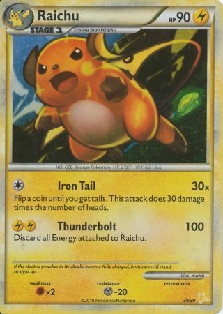 Raichu (30/30) [HeartGold & SoulSilver: Trainer Kit - Gyarados & Raichu]
