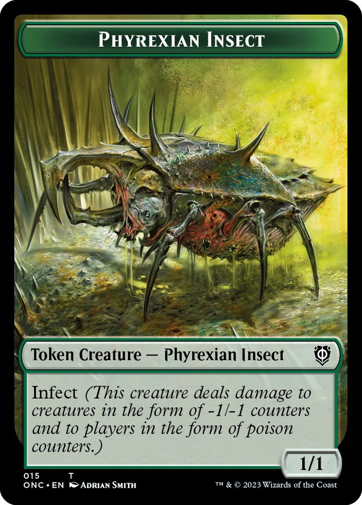 Phyrexian Wurm // Phyrexian Insect Double-Sided Token [Phyrexia: All Will Be One Commander]