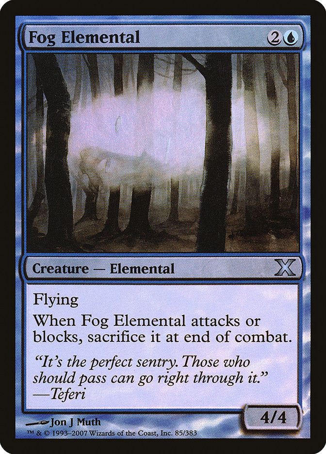 Fog Elemental (Premium Foil) [Tenth Edition] (10E 85)
