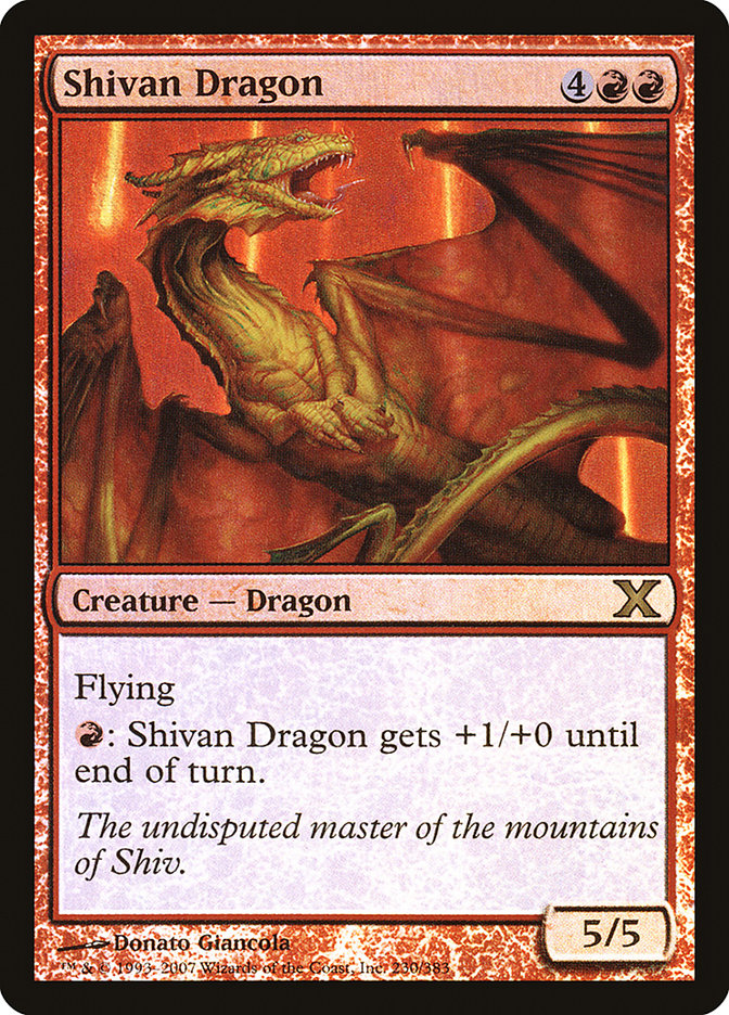 Shivan Dragon (Premium Foil) [Tenth Edition] (10E 230)