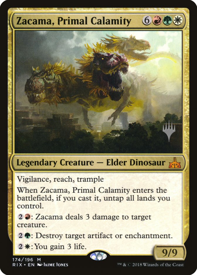 Zacama, Primal Calamity (Promo Pack) [Rivals of Ixalan Promos] (PRIX 174P)