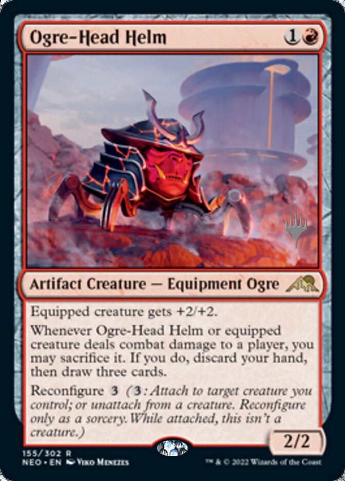 Ogre-Head Helm (Promo Pack) [Kamigawa: Neon Dynasty Promos] (PNEO 155)