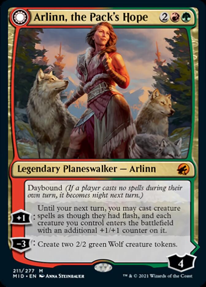 Arlinn, the Pack's Hope // Arlinn, the Moon's Fury [Innistrad: Midnight Hunt] (MID 211)