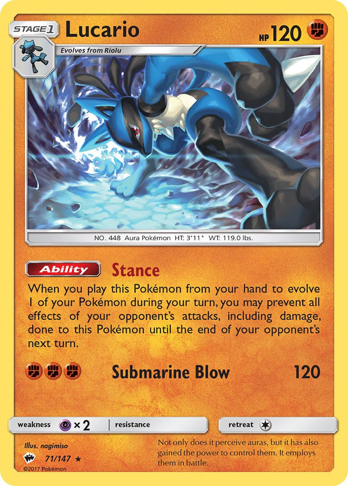 Lucario (SM Burning Shadows) (71/147) [Theme Deck Exclusives]