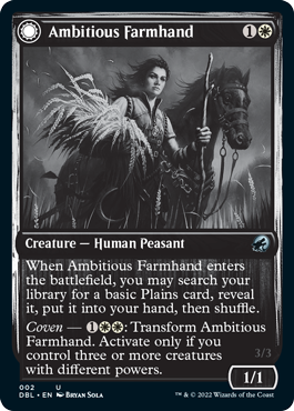 Ambitious Farmhand // Seasoned Cathar [Innistrad: Double Feature] (DBL 2)