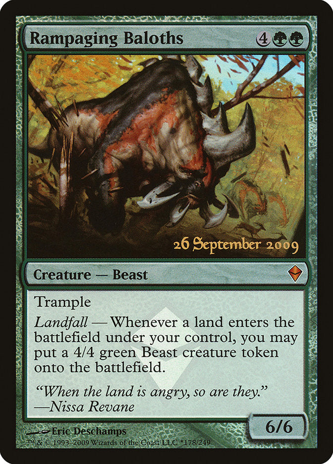Rampaging Baloths  (Prerelease) [Zendikar Prerelease Promos] (PZEN *178)