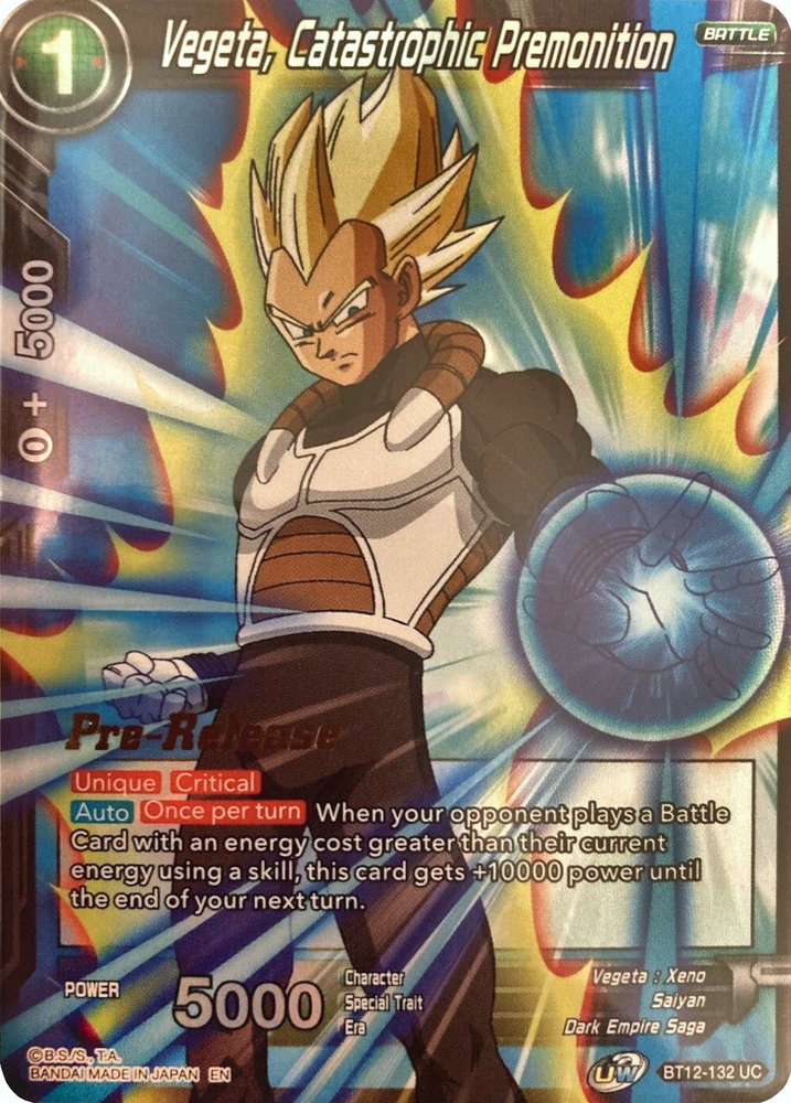 Vegeta, Catastrophic Premonition [BT12-132]