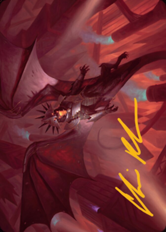 Ziatora, the Incinerator Art Card (Gold-Stamped Signature) [Streets of New Capenna Art Series] (ASNC 33)