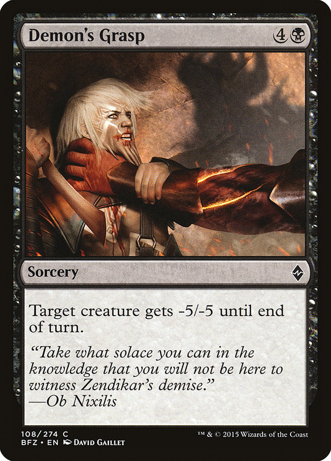 Demon's Grasp [Battle for Zendikar] (BFZ 108)