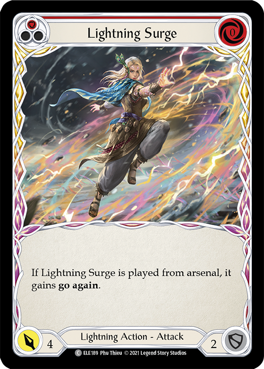 Lightning Surge (Red) [ELE189] 1st Edition Rainbow Foil