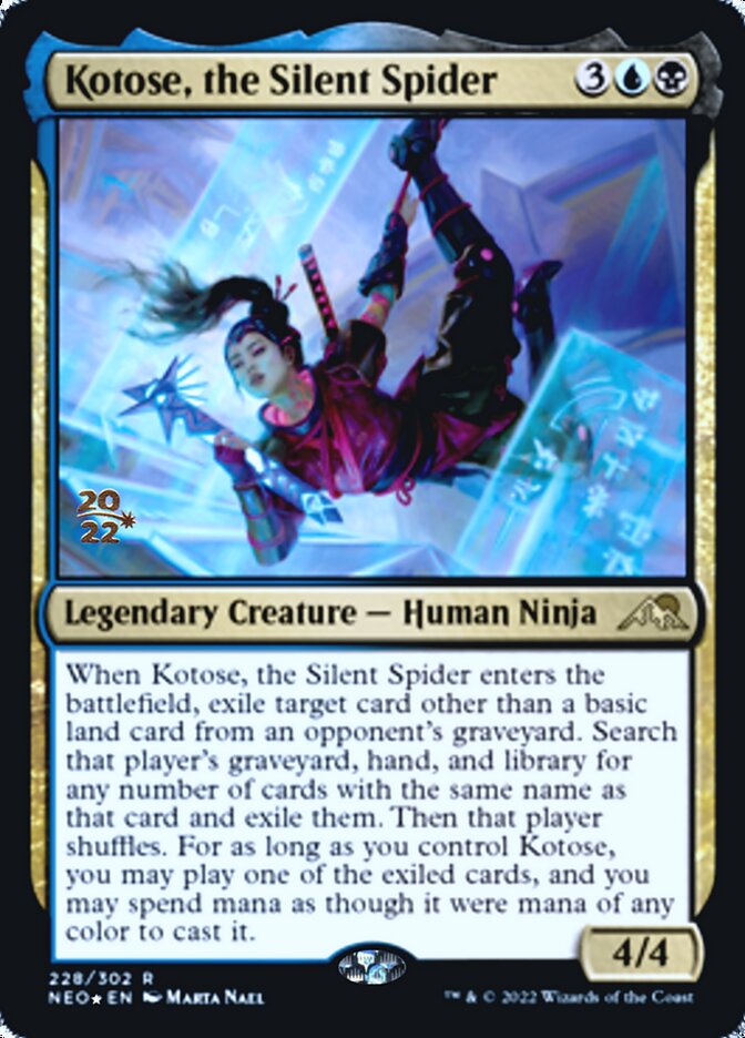 Kotose, the Silent Spider [Kamigawa: Neon Dynasty Prerelease Promos] (PNEO 228)