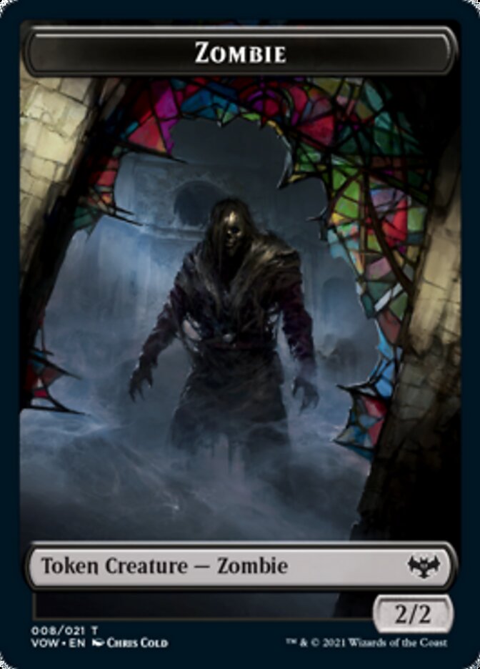Zombie (008) // Spirit Cleric Double-sided Token [Innistrad: Crimson Vow Tokens] (TVOW 8)
