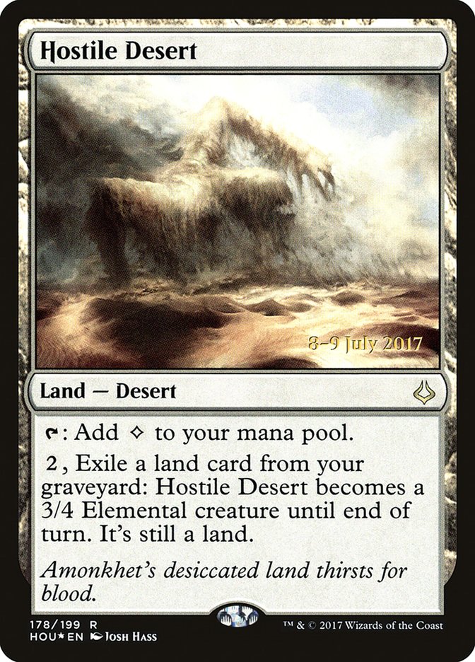 Hostile Desert  [Hour of Devastation Prerelease Promos] (PHOU 178S)