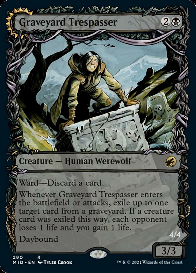 Graveyard Trespasser // Graveyard Glutton (Showcase Equinox) [Innistrad: Midnight Hunt] (MID 290)