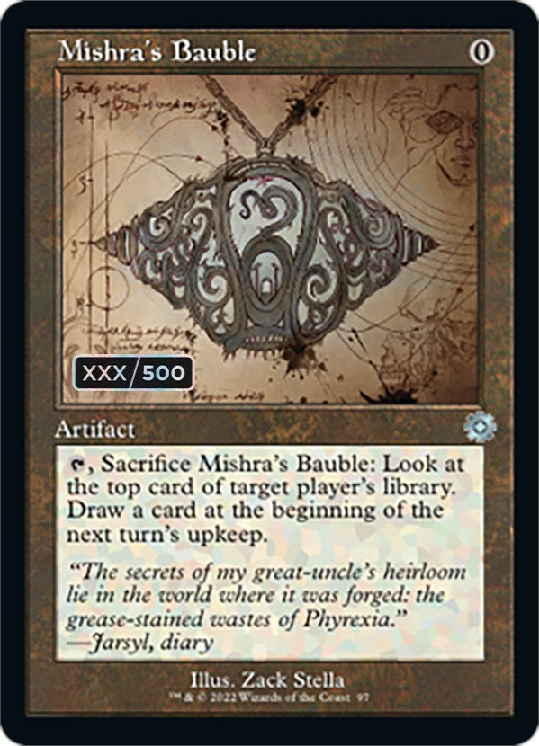 Mishra's Bauble (Schematic) (Serial Numbered) [The Brothers' War Retro Artifacts]