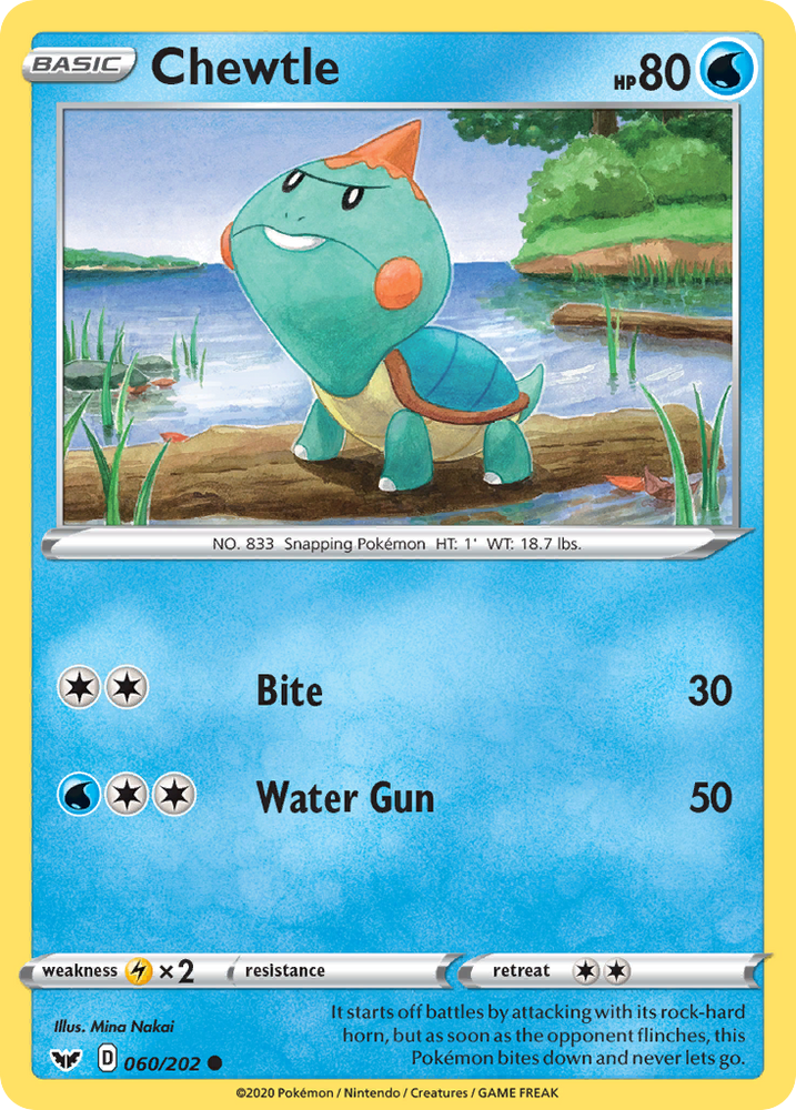 Chewtle (60/202) [Sword & Shield: Base Set]