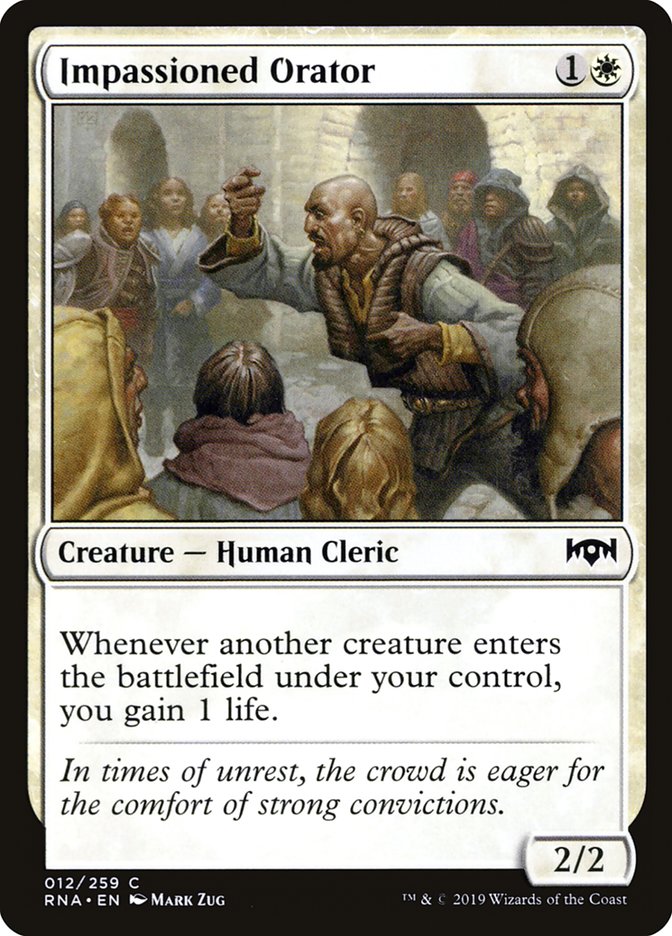 Impassioned Orator [Ravnica Allegiance] (RNA 12)