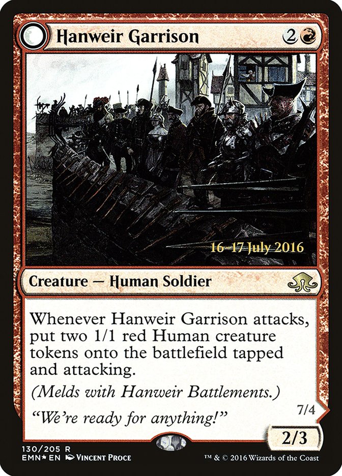 Hanweir Garrison  (Prerelease) [Eldritch Moon Prerelease Promos] (PEMN 130AS)