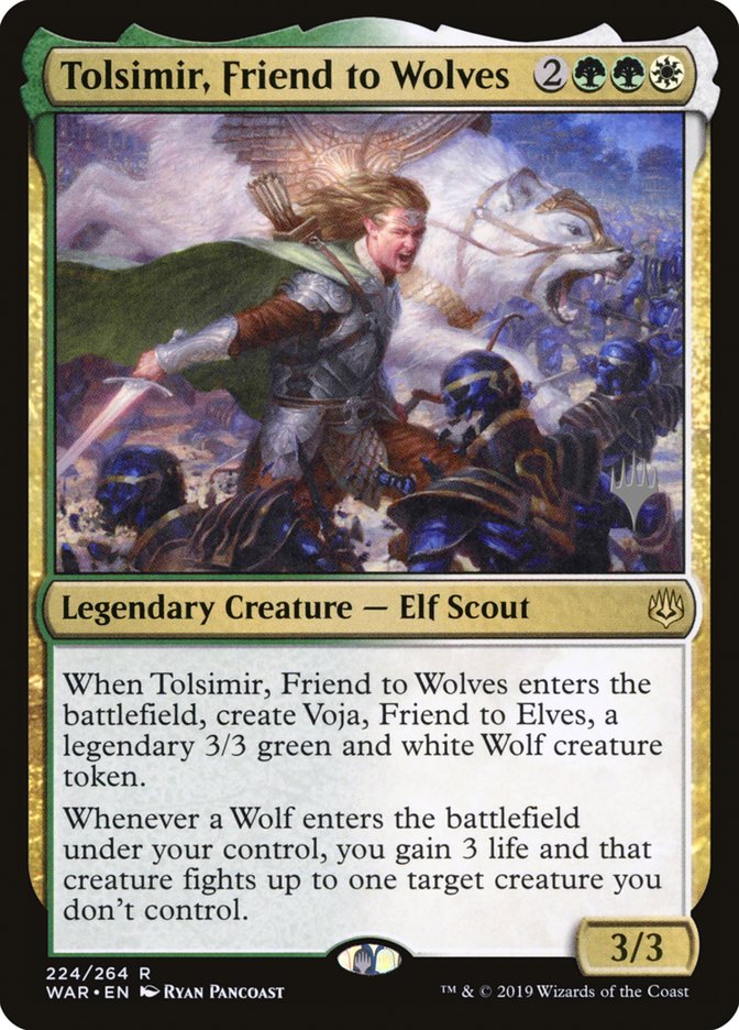 Tolsimir, Friend to Wolves (Promo Pack) [War of the Spark Promos] (PWAR 224P)