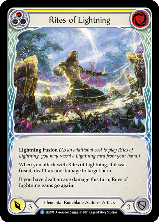 Rites of Lightning (Yellow) [ELE071] 1st Edition Rainbow Foil
