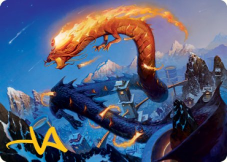 Atsushi, the Blazing Sky 1 Art Card (Gold-Stamped Signature) [Kamigawa: Neon Dynasty Art Series] (ANEO 10)